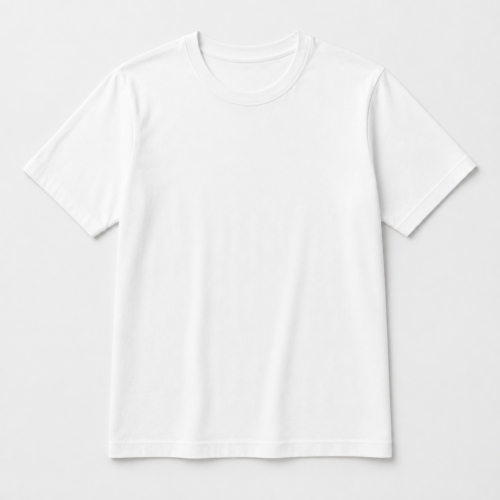 Classic white cotton T-shirt, front view