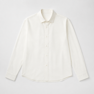 Ivory cotton shirt, front view
