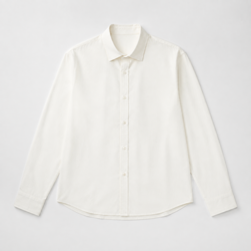 Ivory cotton shirt, front view