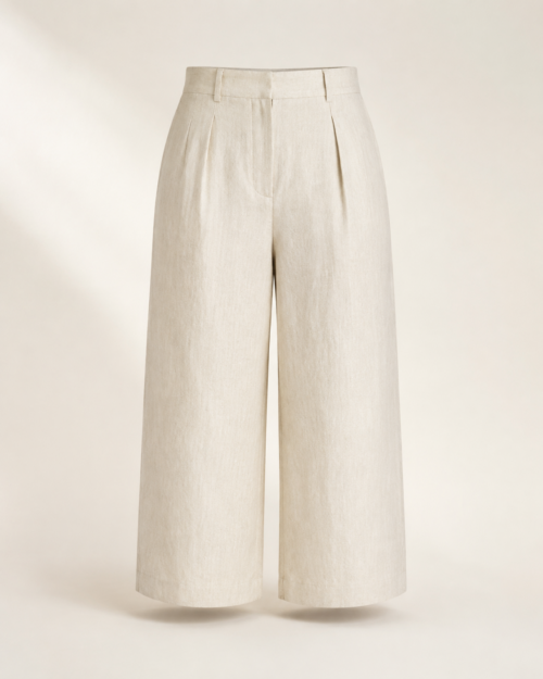 Ivory Cropped Trousers — front view