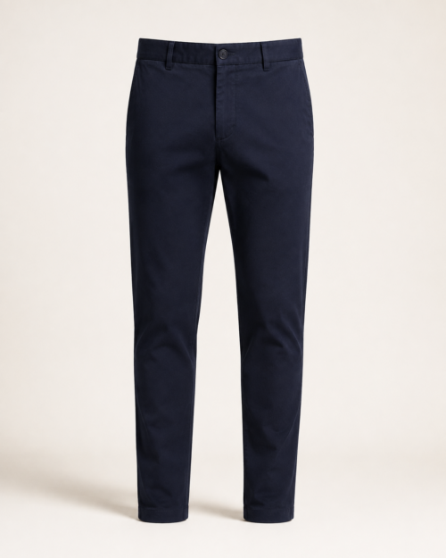 Navy Tapered Chinos — front view